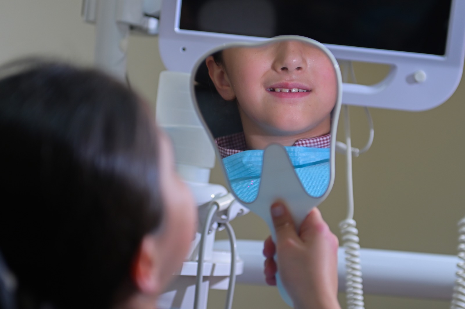 Reviewing a smile with a patient